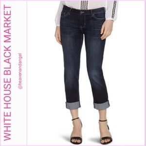WHBM Blanc Slim Crop Denim Jeans